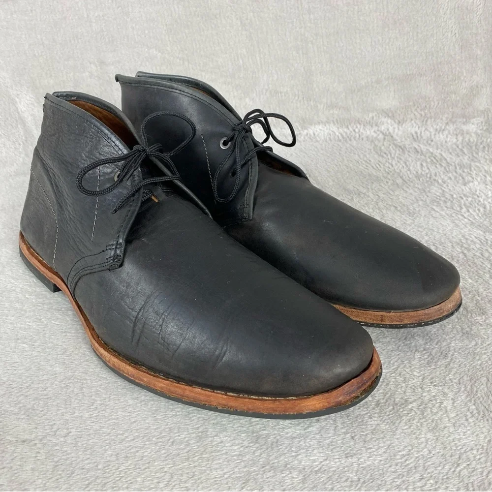 Timberland Men's Wodehouse Chukka Boots Size 12 Distress Leather Black Shoes